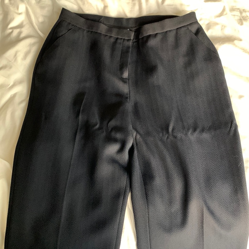 Navy chevron boot cut dress pants